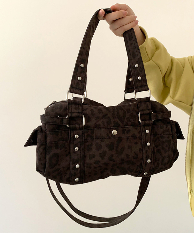 レオパードショルダーバッグ BROWN