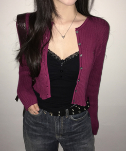 レースキャミソール BLACK