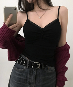 レースキャミソール BLACK