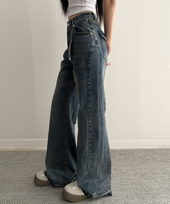 【丈別】セミフレアブーツカットデニムパンツ VINTAGE