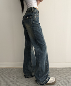 【丈別】セミフレアブーツカットデニムパンツ VINTAGE