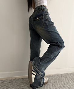 【丈別】セミフレアブーツカットデニムパンツ VINTAGE