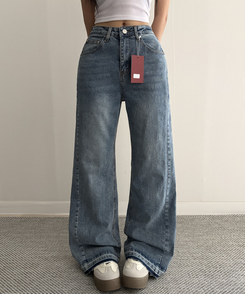 【丈別】セミフレアブーツカットデニムパンツ MID DENIM