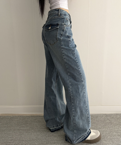 【丈別】セミフレアブーツカットデニムパンツ MID DENIM