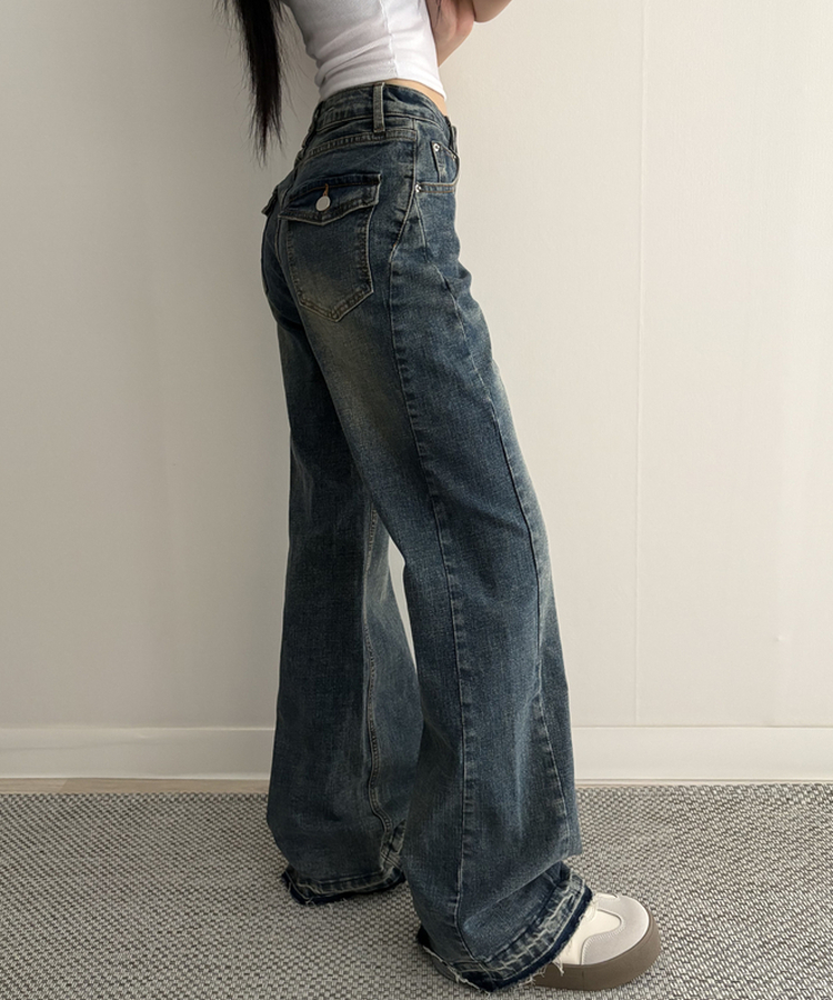 【丈別】セミフレアブーツカットデニムパンツ VINTAGE