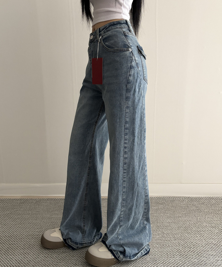 【丈別】セミフレアブーツカットデニムパンツ MID DENIM