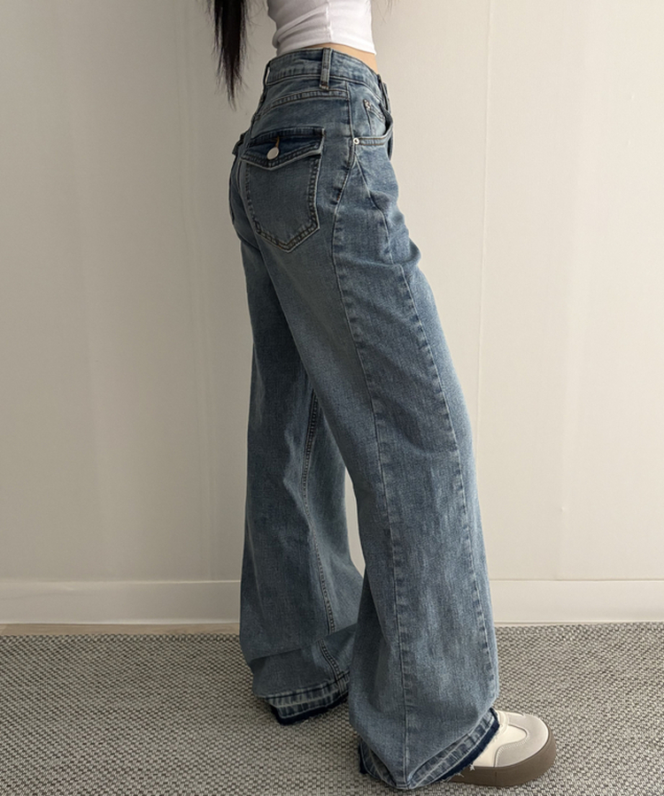 【丈別】セミフレアブーツカットデニムパンツ MID DENIM