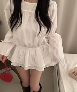 ロングブラウスワンピース WHITE