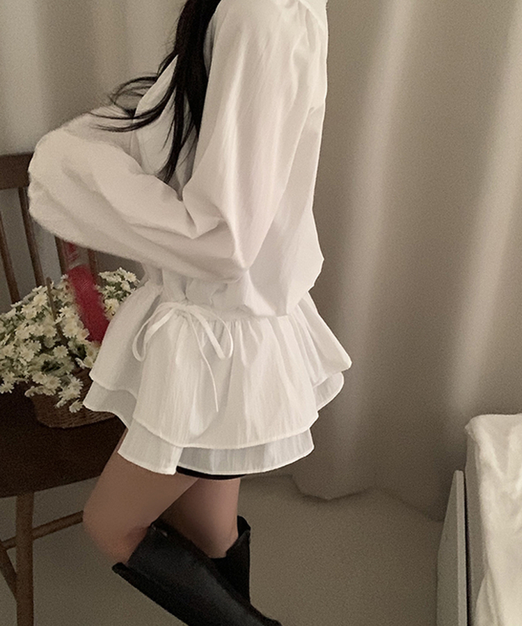 ロングブラウスワンピース WHITE