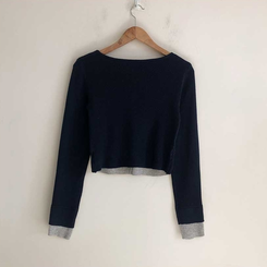 レイヤードバイカラーペンダントカーディガン