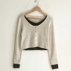 レイヤードバイカラーペンダントカーディガン