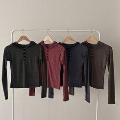 ラフードスリムフィット長袖Tシャツ