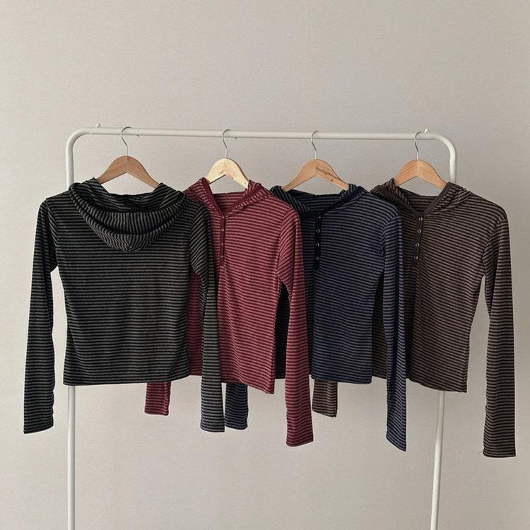 ラフードスリムフィット長袖Tシャツ