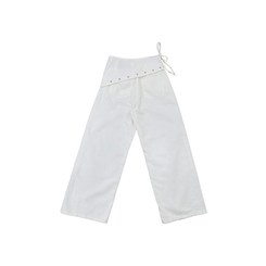 レイヤードラップリボンアイレットワイドパンツ