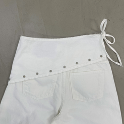 レイヤードラップリボンアイレットワイドパンツ