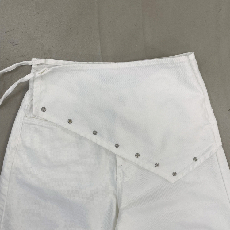 レイヤードラップリボンアイレットワイドパンツ