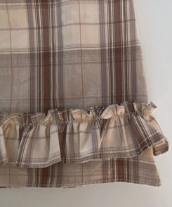 バンドチェックフリルミディスカート