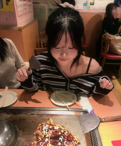 ワンショルダーストライプカーディガン SKY BLUE