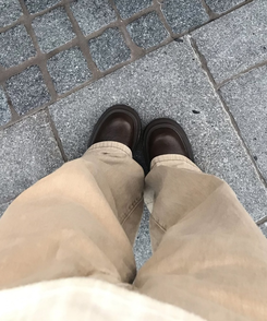 힙포켓 와이드 팬츠 베이지