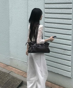 힙포켓 와이드 팬츠 화이트