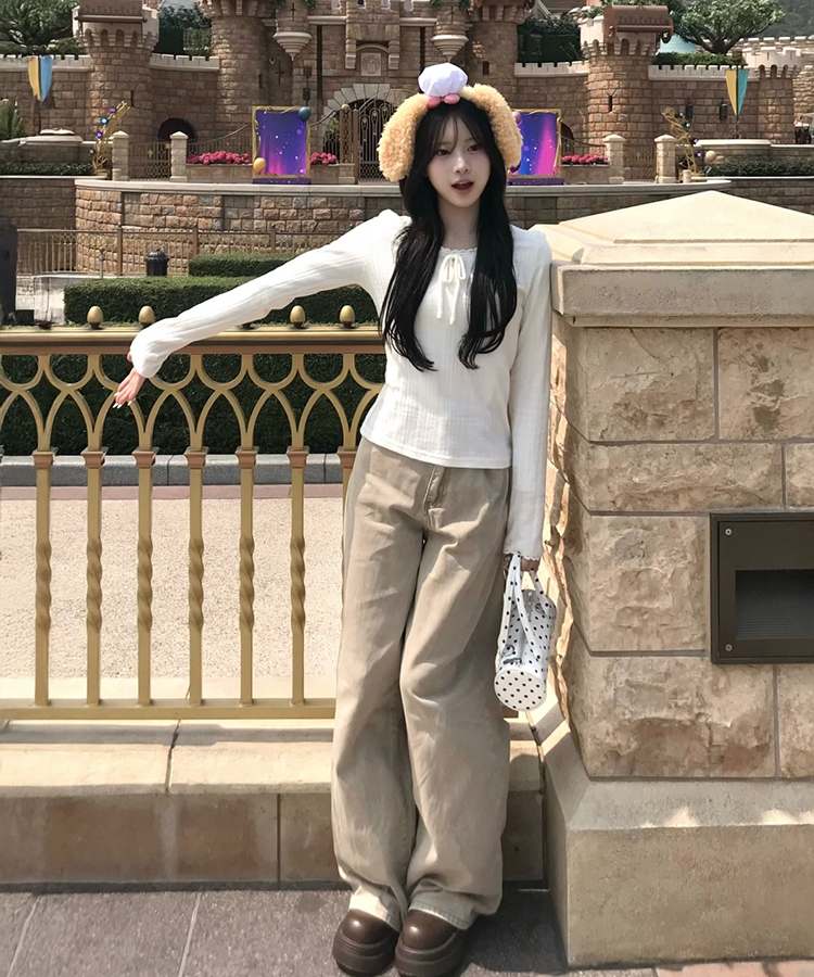 힙포켓 와이드 팬츠 베이지