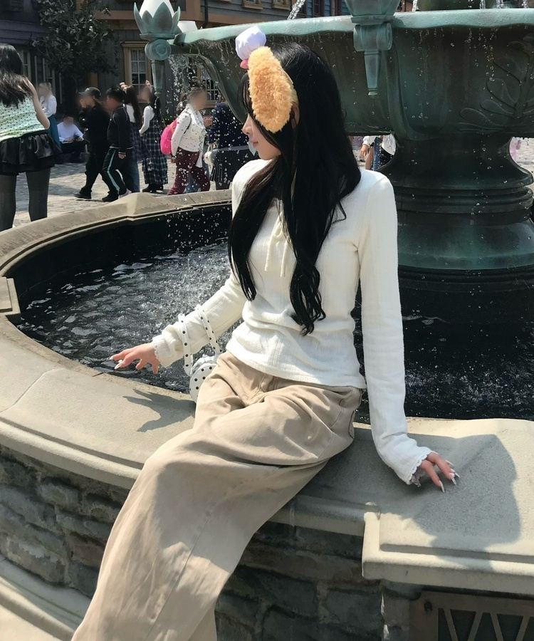 힙포켓 와이드 팬츠 베이지
