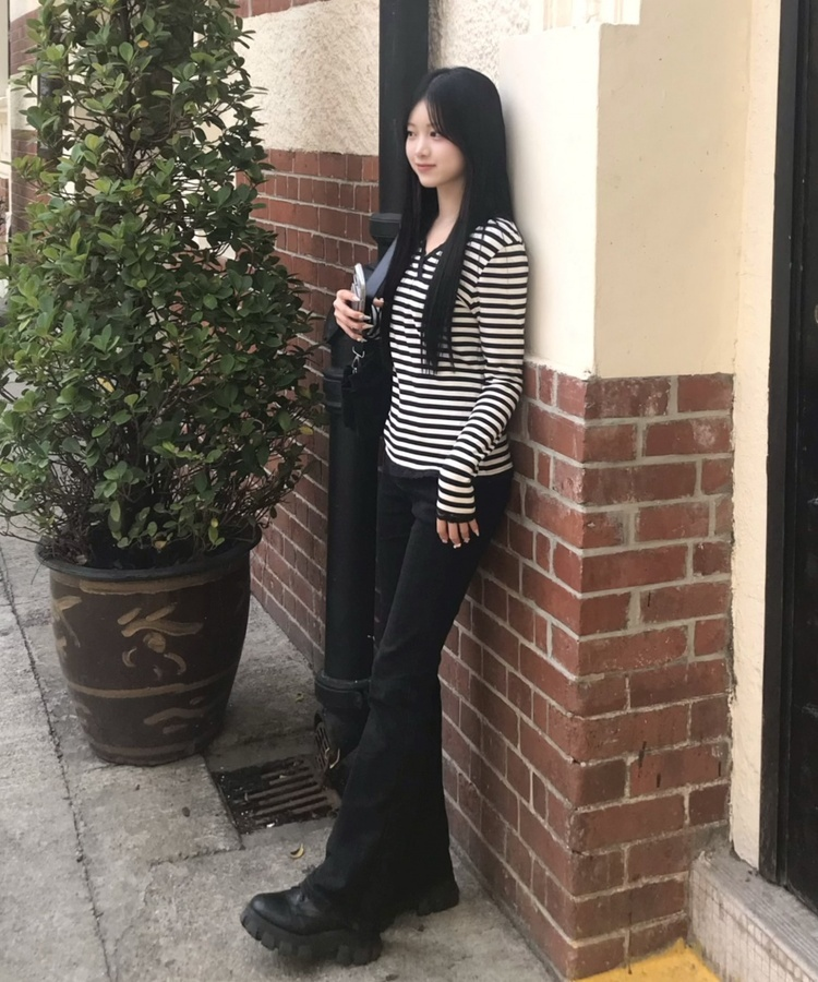 롱 플레어 팬츠 흑청