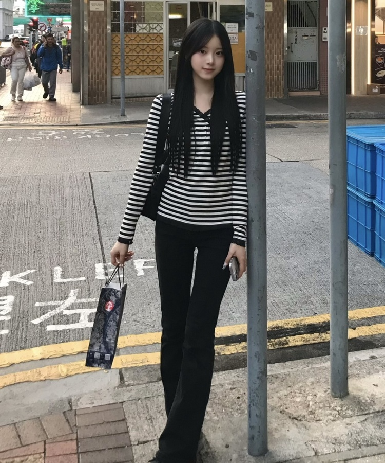 롱 플레어 팬츠 흑청