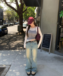 レイヤードホルターネック長袖Tシャツ IVORY