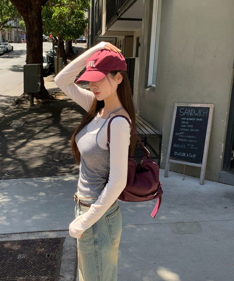 レイヤードホルターネック長袖Tシャツ IVORY