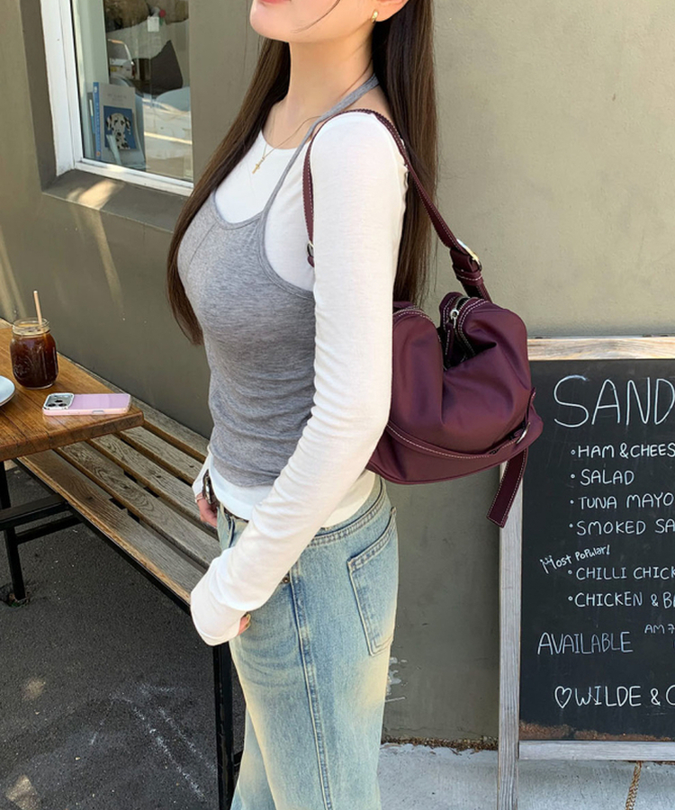 レイヤードホルターネック長袖Tシャツ IVORY