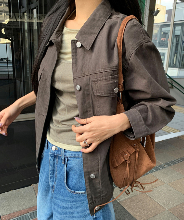 レイヤードホルターネック長袖Tシャツ KHAKI BEIGE