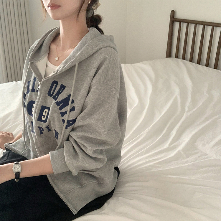 캘리 자수 레터링 봄 긴팔 투웨이 후드 집업 겨울 오버핏 아우터 루즈핏 데일리 후드티 그레이