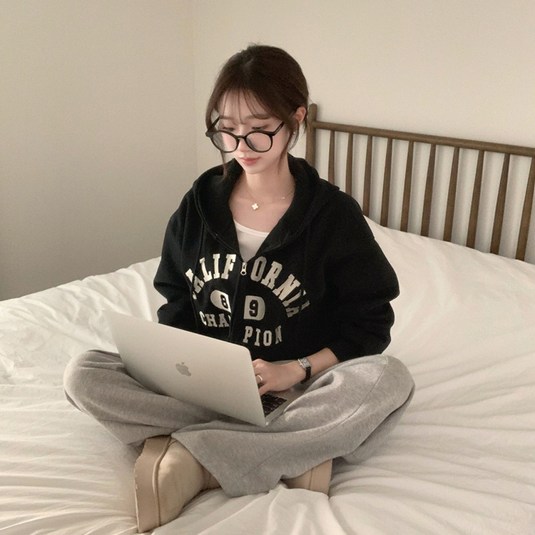 캘리 자수 레터링 봄 긴팔 투웨이 후드 집업 겨울 오버핏 아우터 루즈핏 데일리 후드티 블랙