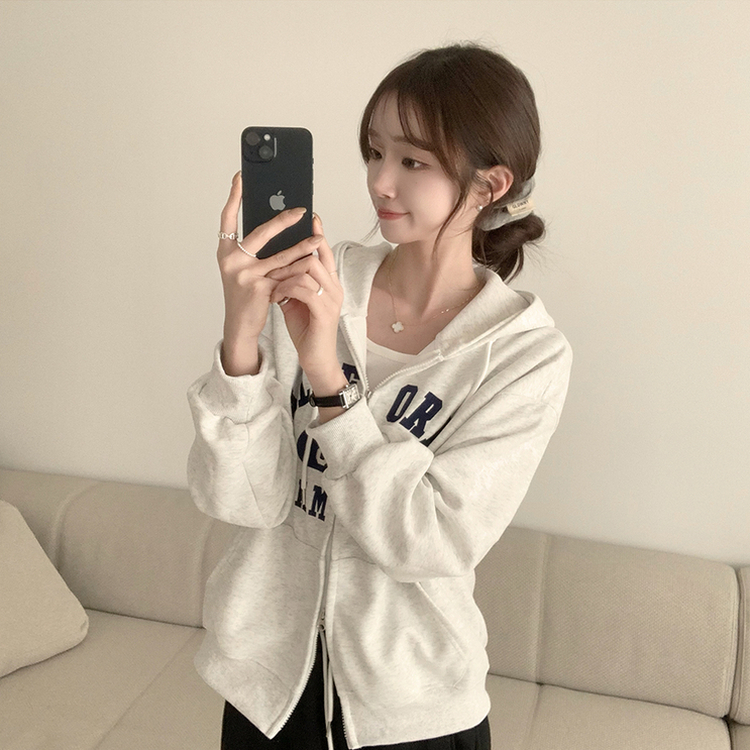 캘리 자수 레터링 봄 긴팔 투웨이 후드 집업 겨울 오버핏 아우터 루즈핏 데일리 후드티 백메란지