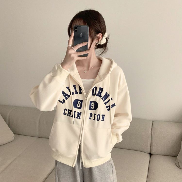 캘리 자수 레터링 봄 긴팔 투웨이 후드 집업 겨울 오버핏 아우터 루즈핏 데일리 후드티 크림