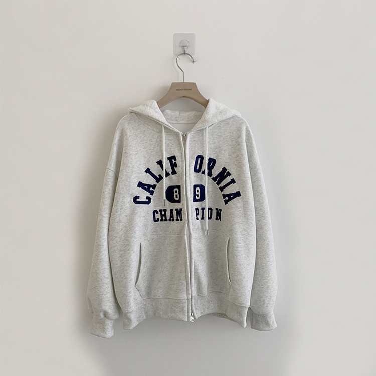 캘리 자수 레터링 봄 긴팔 투웨이 후드 집업 겨울 오버핏 아우터 루즈핏 데일리 후드티