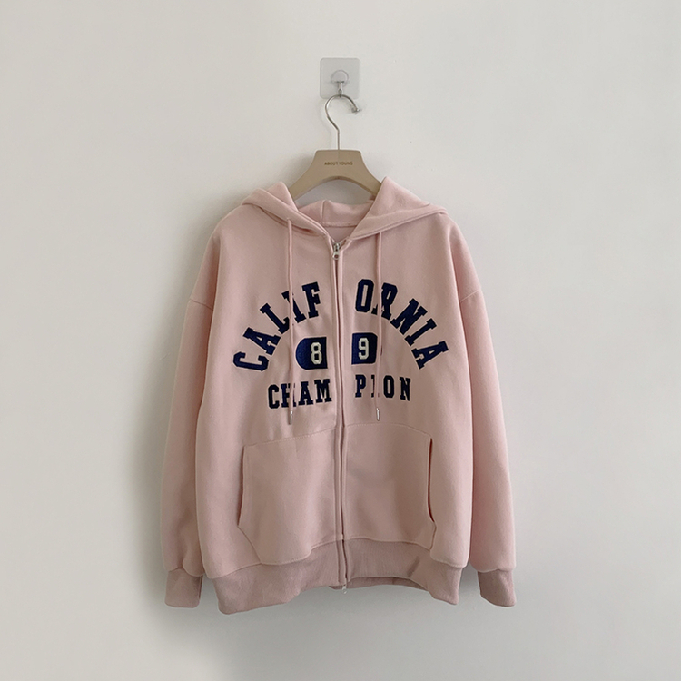 캘리 자수 레터링 봄 긴팔 투웨이 후드 집업 겨울 오버핏 아우터 루즈핏 데일리 후드티