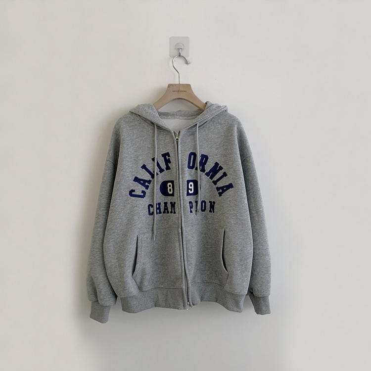 캘리 자수 레터링 봄 긴팔 투웨이 후드 집업 겨울 오버핏 아우터 루즈핏 데일리 후드티
