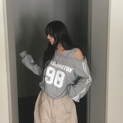 トラックラインナンバートレーナー(5color) MERANGE GRAY