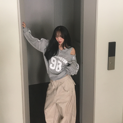 トラックラインナンバートレーナー(5color) MERANGE GRAY