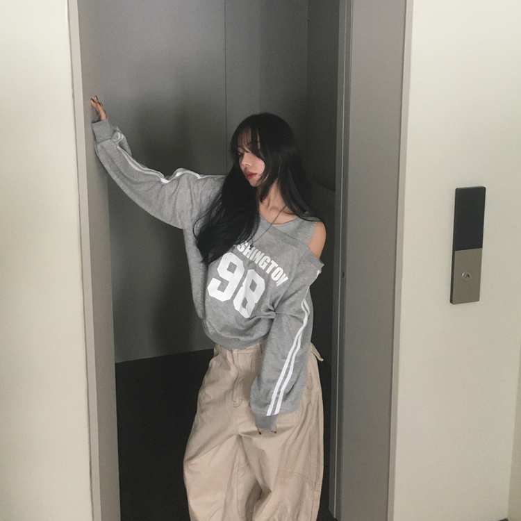 トラックラインナンバートレーナー(5color) MERANGE GRAY