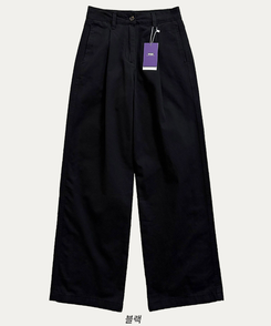 【SHORT/LONG 丈別】ピンタックフラットポケットコットンワイドパンツ