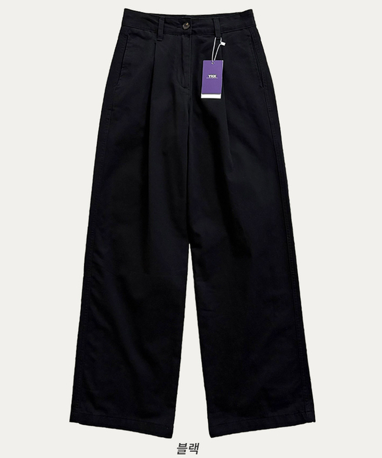 【SHORT/LONG 丈別】ピンタックフラットポケットコットンワイドパンツ