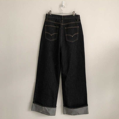 ロールアップワイドデニムパンツ