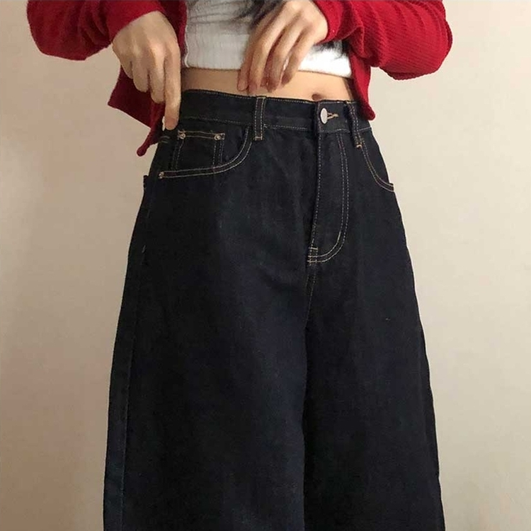 ロールアップワイドデニムパンツ DEEP DENIM