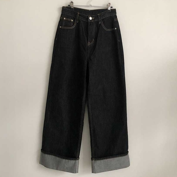 ロールアップワイドデニムパンツ
