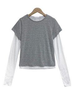 レイヤードドットメロウTシャツセット