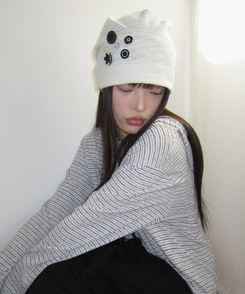 ボタンビーニー IVORY