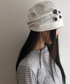 ボタンビーニー IVORY